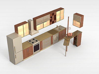 豪华橱柜模型3d模型