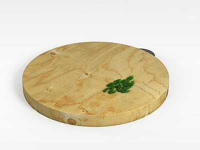 3d圆形竹菜板模型