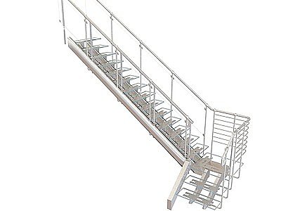 3d玻璃铁架楼梯免费模型