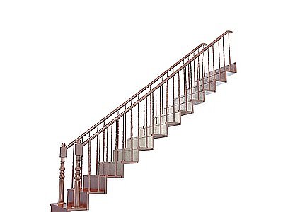 欧式直行楼梯模型3d模型