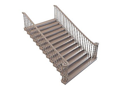 中式楼梯模型3d模型