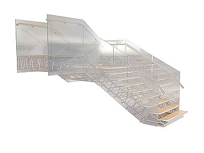 玻璃扶手楼梯模型3d模型
