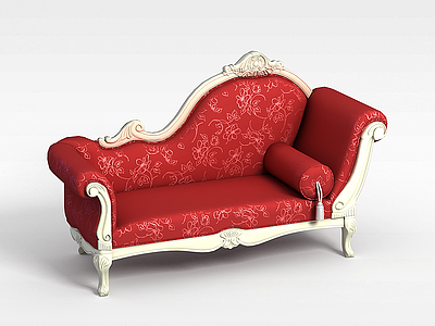 红色贵妃椅模型3d模型
