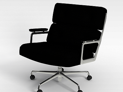3d黑皮办公椅子模型