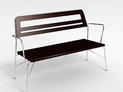 3d现代不锈钢腿公共排椅模型