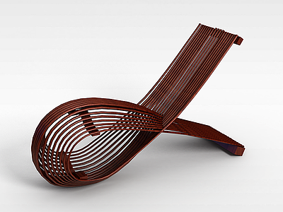 3d创意实木椅模型