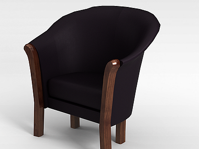 3d紫色皮质沙发椅模型