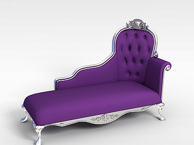 3d紫色贵妃椅模型