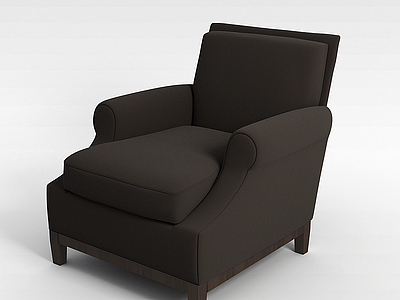 3d棕色皮革休闲椅模型