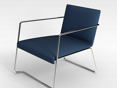 浅蓝色皮质扶手椅模型3d模型