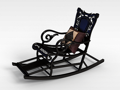 欧式实木摇椅模型