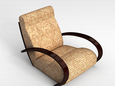 3d现代印花休闲椅模型