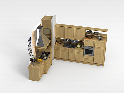 3d实木橱柜模型