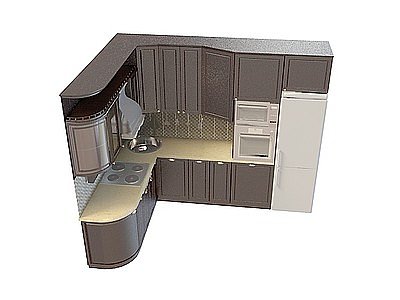 欧式豪华橱柜模型3d模型