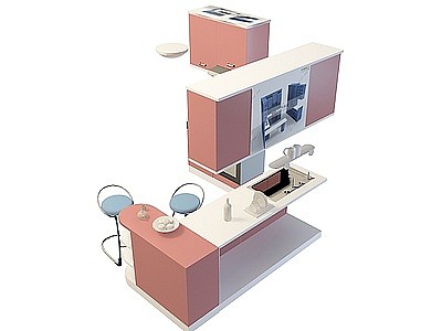 3d餐厅橱柜模型