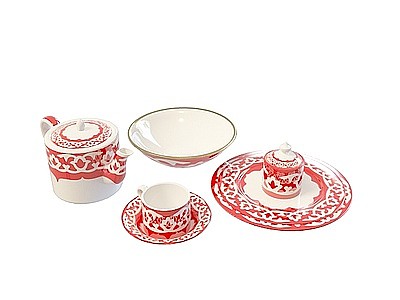 3d中国红茶具模型