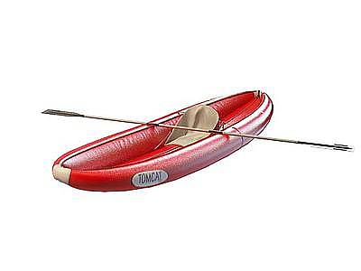 红色小型皮划艇模型3d模型