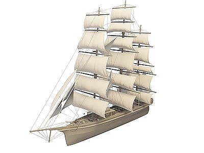 3d多帆帆船模型