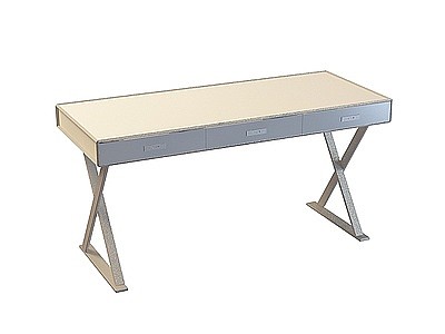 3d现代不锈钢书桌免费模型