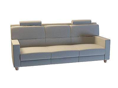 灰色三人沙发模型3d模型