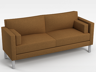 3d布艺现代双人沙发模型