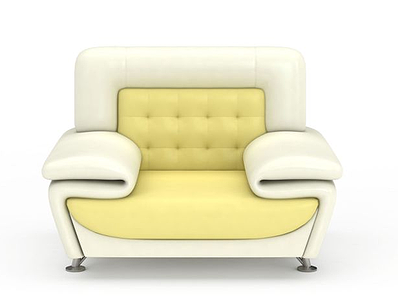 欧式黄色沙发模型3d模型