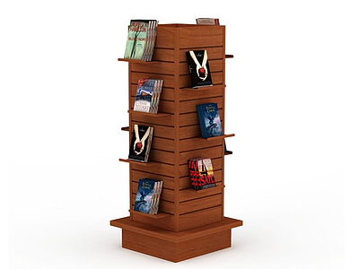 3d书店展示架模型