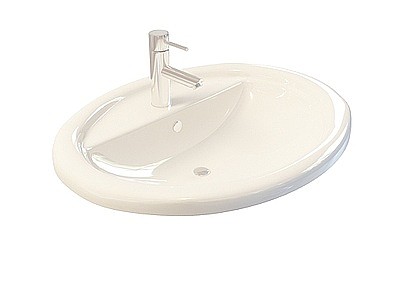 3d釉面洗手池模型