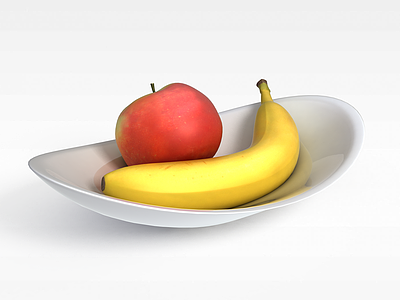 3d香蕉苹果模型