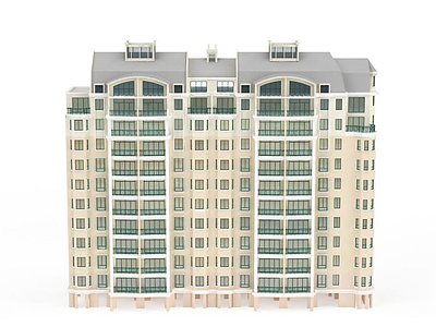 3d现代住宅楼模型