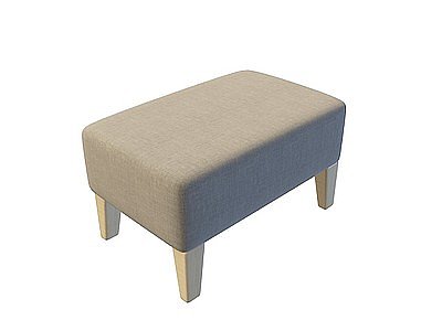 3d灰色沙发凳模型