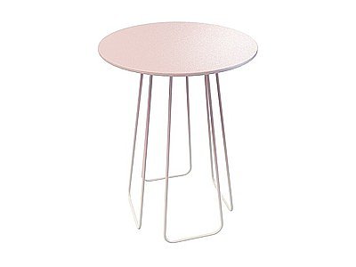 粉色不锈钢凳子模型3d模型