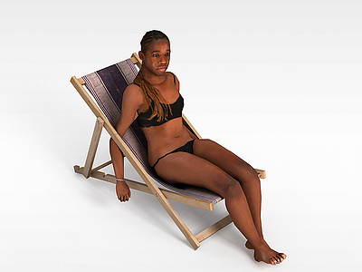 沙滩女人模型3d模型