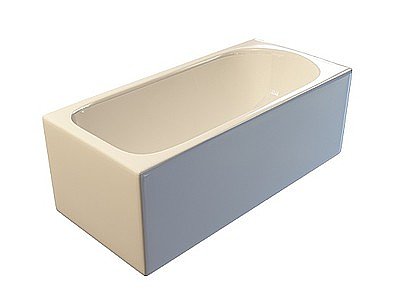 长方形陶瓷浴缸模型3d模型