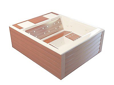 砖红色浴缸模型3d模型