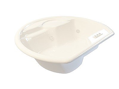 3d半圆形浴缸模型