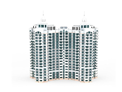 3d高端住宅楼模型