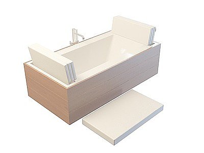 3d木质外围浴缸模型