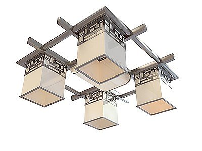 中式客厅吊灯模型