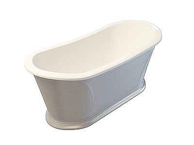 3d椭圆形嵌入式浴缸免费模型