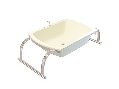 简易支架浴缸模型3d模型