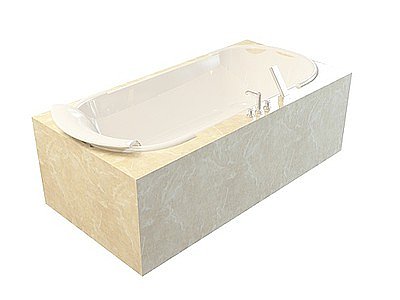 3d嵌入式浴缸模型