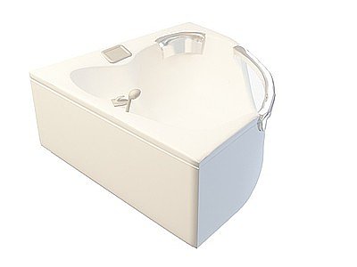 3d扇形透明浴缸模型