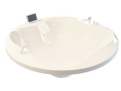 3d圆形多人浴缸模型