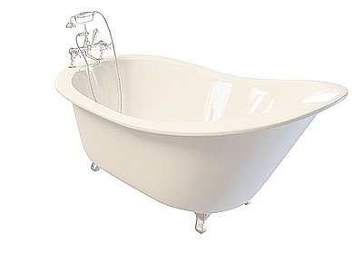 3d杯式四脚浴缸模型