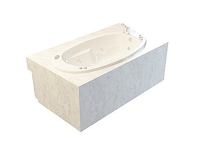 3d大理石方形浴缸模型