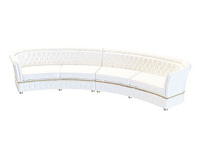 3d白色弧形沙发模型
