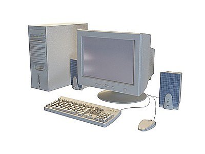老台式电脑模型3d模型