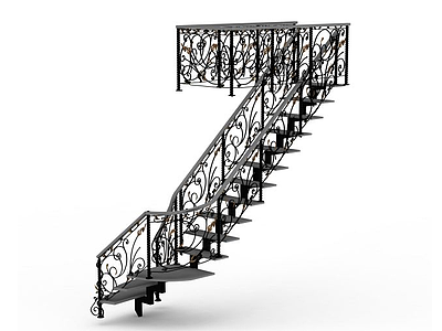 3d个性镂空楼梯免费模型