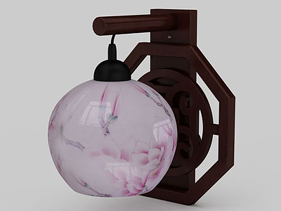 粉色玻璃吊灯模型3d模型